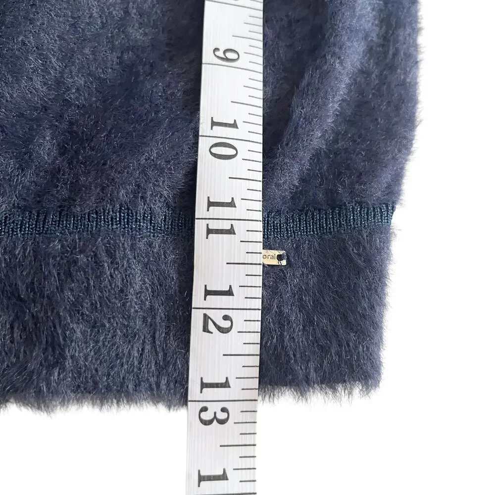Mayoral Girls Navy Fuzzy Metallic Trim Crewneck Sweater size 4 Cozy